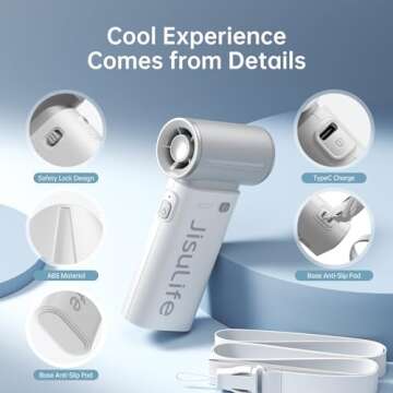 JISULIFE Portable Turbo Fan for Travel and Outdoor Cooling