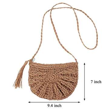 Ayliss Women Straw Crossbody Purse Stylish Summer Bag