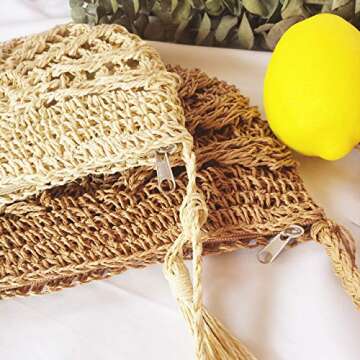 Ayliss Women Straw Crossbody Purse Stylish Summer Bag