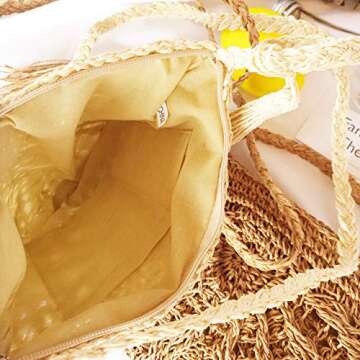 Ayliss Women Straw Crossbody Purse Stylish Summer Bag