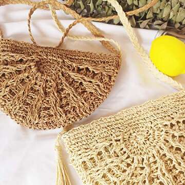 Ayliss Women Straw Crossbody Purse Stylish Summer Bag