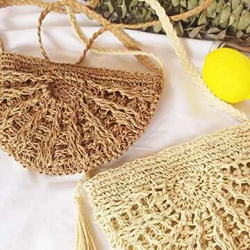 Ayliss Women Straw Crossbody Purse Stylish Summer Bag