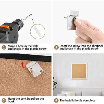 Corkboards for Wall, Cork Board Bulletin Board for Walls with Frame Cork Board Tiles,12"X 12" Thick Square Wall Tiles Small Framed Cork Tiles for Office,School, Home Holiday Decor (White, 12 * 12in)