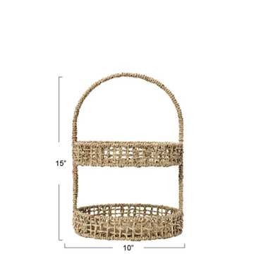 Elegant Seagrass 2-Tier Tray for Home Organization