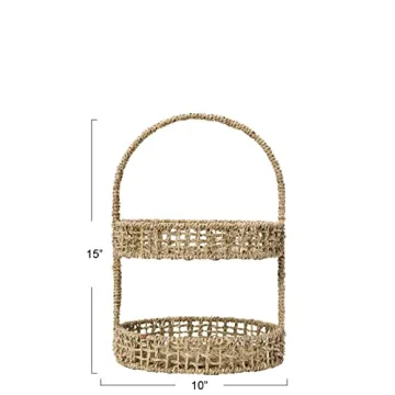 Elegant Seagrass 2-Tier Tray for Home Organization