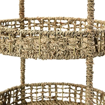 Elegant Seagrass 2-Tier Tray for Home Organization