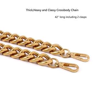 42'' Stylish Metal Crossbody Purse Chain Strap Upgrade