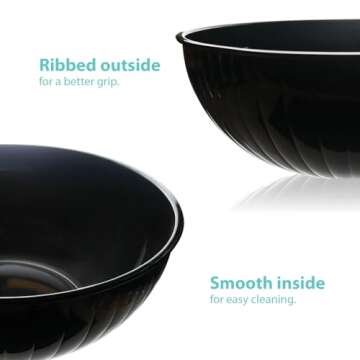 Party Essentials Hard Plastic 192-Ounce Serving Bowl Black