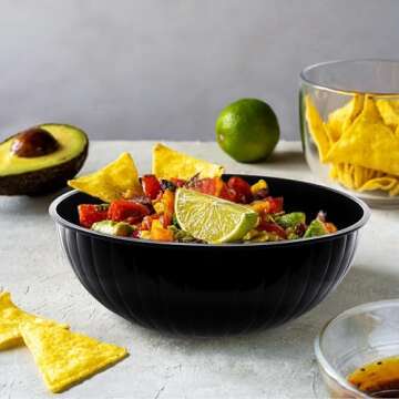 Party Essentials Hard Plastic 192-Ounce Serving Bowl Black
