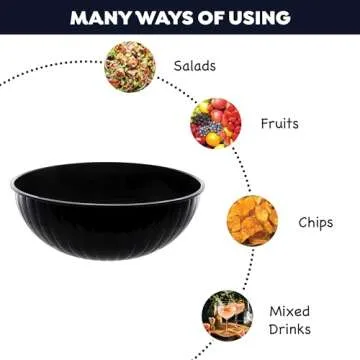 Party Essentials Hard Plastic 192-Ounce Serving Bowl Black
