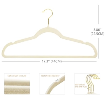 Luxurious Velvet Hangers - No-Slip Space Saving Solution