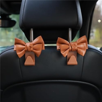 LIFOPY Cute Car Purse Hooks with Bow - 2pcs Set