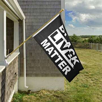 DmHirmg Black Lives Matter Flag Black Activist,Stop The Violence Flags, Justice for George Floyed Flag 3'x5' House Banner Grommets Double Stitched Premium Quality Indoor Outdoor Flag(Big Size)