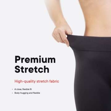 Free to Live 6 Pack Seamless Fleece Lined, Stretchable, Soft, and Lightweight Highwaist Leggings for Women - One Size