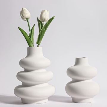 Stylish Fixwal White Ceramic Vase Set for Modern Decor
