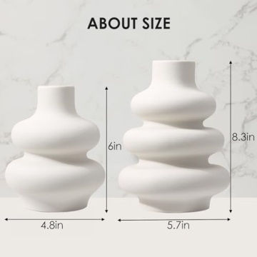 Stylish Fixwal White Ceramic Vase Set for Modern Decor