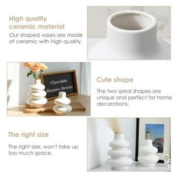 Stylish Fixwal White Ceramic Vase Set for Modern Decor