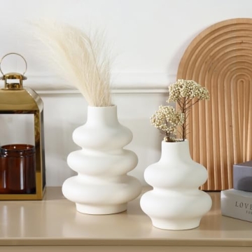 Stylish Fixwal White Ceramic Vase Set for Modern Decor
