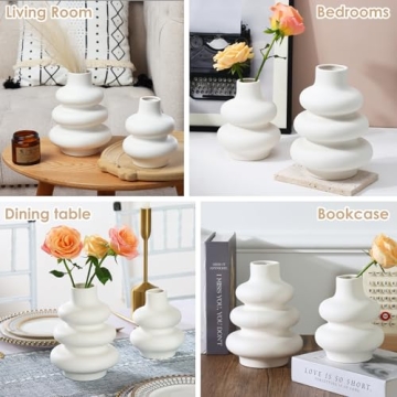 Stylish Fixwal White Ceramic Vase Set for Modern Decor
