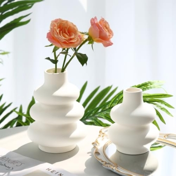 Stylish Fixwal White Ceramic Vase Set for Modern Decor