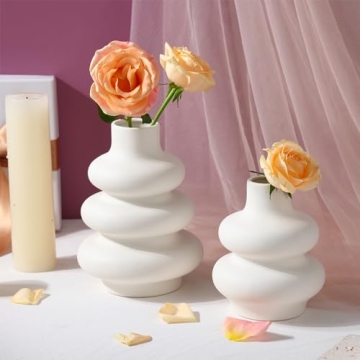 Stylish Fixwal White Ceramic Vase Set for Modern Decor