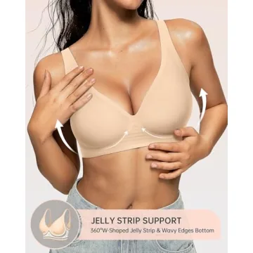 OEAK Wireless Deep V Bra Comfort Seamless Push Up Style