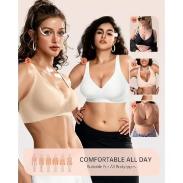 OEAK Wireless Deep V Bra Comfort Seamless Push Up Style