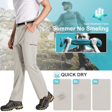 Toomett Convertible Hiking Pants for Men - Quick Dry, Lightweight