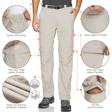 Toomett Convertible Hiking Pants for Men - Quick Dry, Lightweight