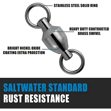 Dr.Fish 20 Pack Fishing Swivels Heavy Duty Stainless Connectors