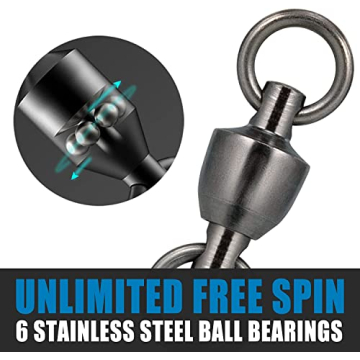 Dr.Fish 20 Pack Fishing Swivels Heavy Duty Stainless Connectors