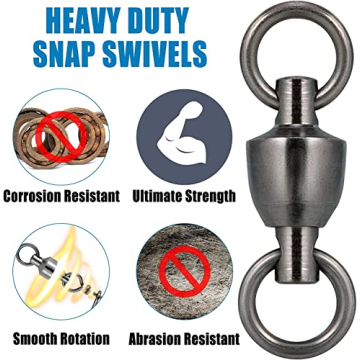 Dr.Fish 20 Pack Fishing Swivels Heavy Duty Stainless Connectors