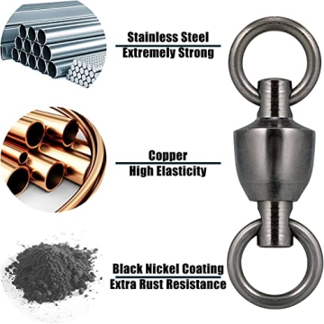 Dr.Fish 20 Pack Fishing Swivels Heavy Duty Stainless Connectors