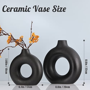 Elegant Black Ceramics Vase Set for Stylish Home Decor