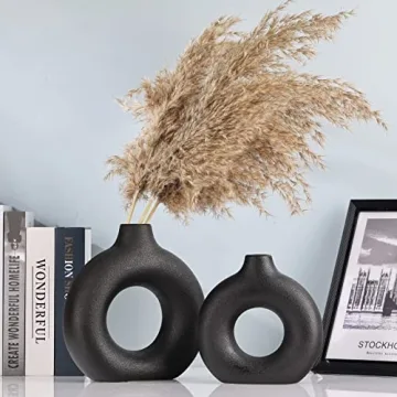Elegant Black Ceramics Vase Set for Stylish Home Decor