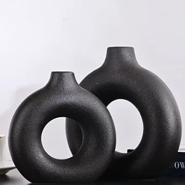 Elegant Black Ceramics Vase Set for Stylish Home Decor