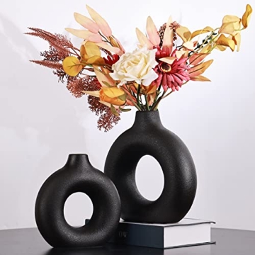 Elegant Black Ceramics Vase Set for Stylish Home Decor