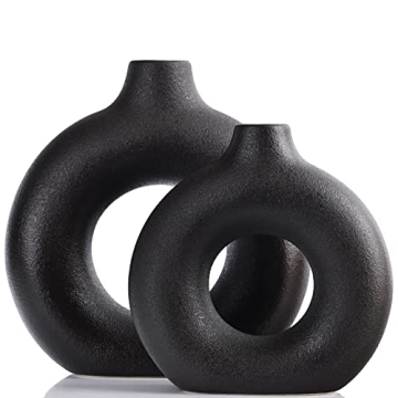 Elegant Black Ceramics Vase Set for Stylish Home Decor