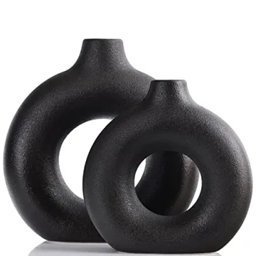 Elegant Black Ceramics Vase Set for Stylish Home Decor