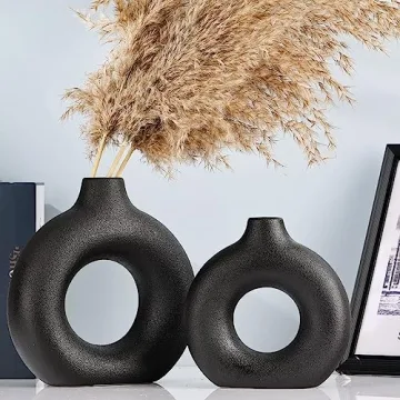 Elegant Black Ceramics Vase Set for Stylish Home Decor