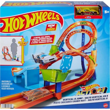 Hot Wheels Action Vertical-8 Jump Track Set for Kids
