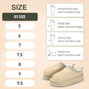 HOWILIM Women's Slippers Platform Mini Boots Short Ankle Boot Fur Fleece Lined House slippers Anti-S...