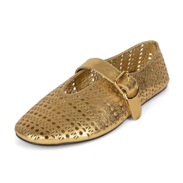 VOLEECE Women's Laser Cut Ballet Flats for Stylish Comfort