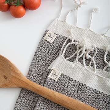 SMYRNA TURKISH COTTON Vintage Series Kitchen Dish Towels Pack of 4, Machine Washable Wash Cloths, Ul...