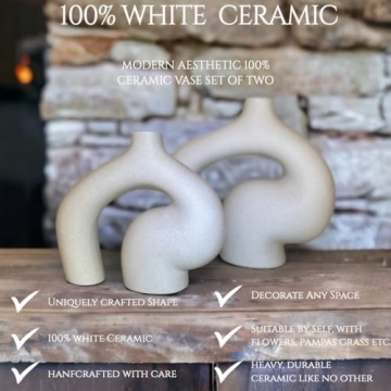 Aesthetic Ceramic Pampas Vase - Unique Centerpiece Decor
