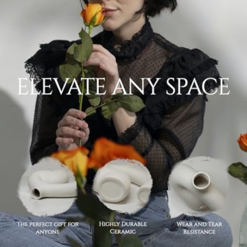 Aesthetic Ceramic Pampas Vase - Unique Centerpiece Decor