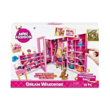 Mini Brands Mini Fashion Dream Wardrobe by ZURU with Exclusive Metallic Mini Fashion Bag and 25+ Sto...