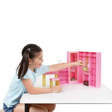 Mini Brands Mini Fashion Dream Wardrobe by ZURU with Exclusive Metallic Mini Fashion Bag and 25+ Storage Areas to Hold Doll Accessories Gift