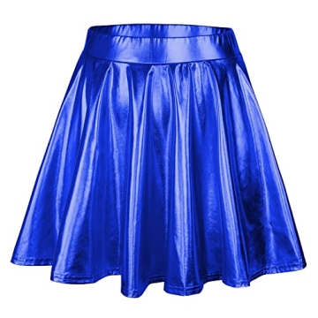 Shimmering Women's High Waisted Metallic Skater Skirt for Ultimate Style
