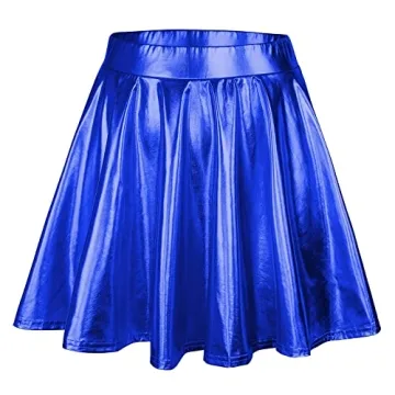 Shimmering Women's High Waisted Metallic Skater Skirt for Ultimate Style